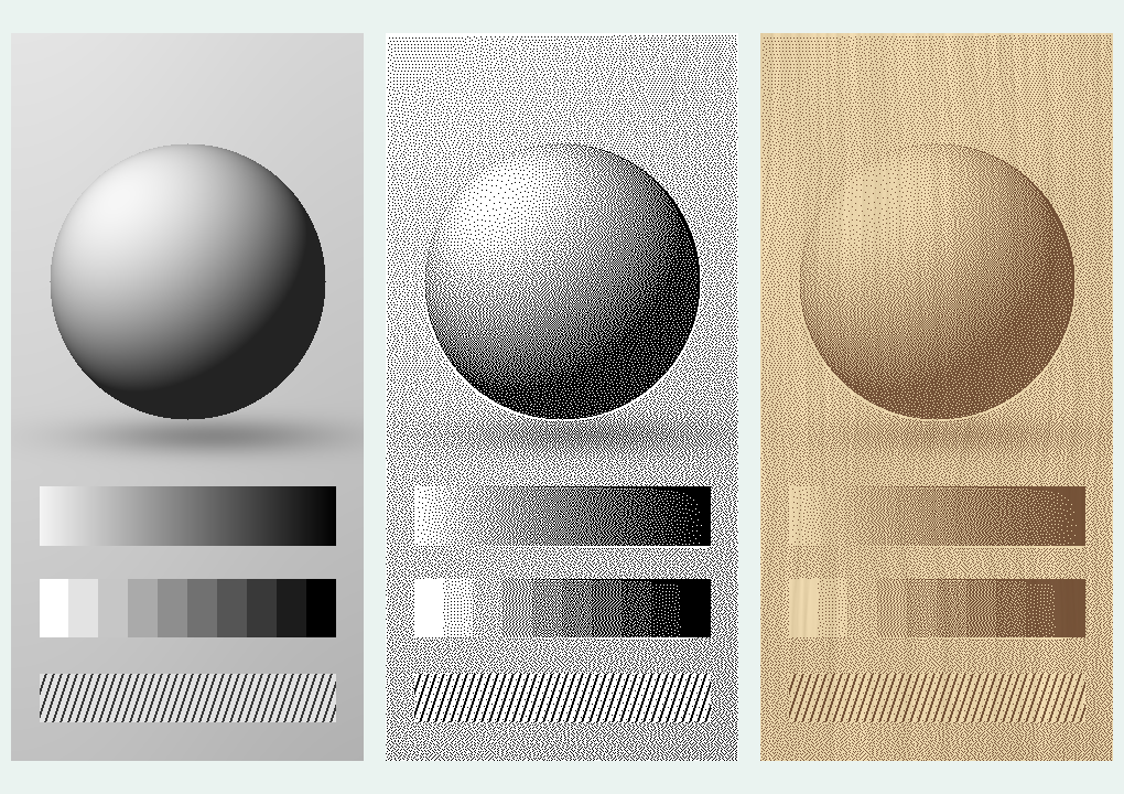 Photo Lab tone study, dithered bitmap and simulated wood engraving